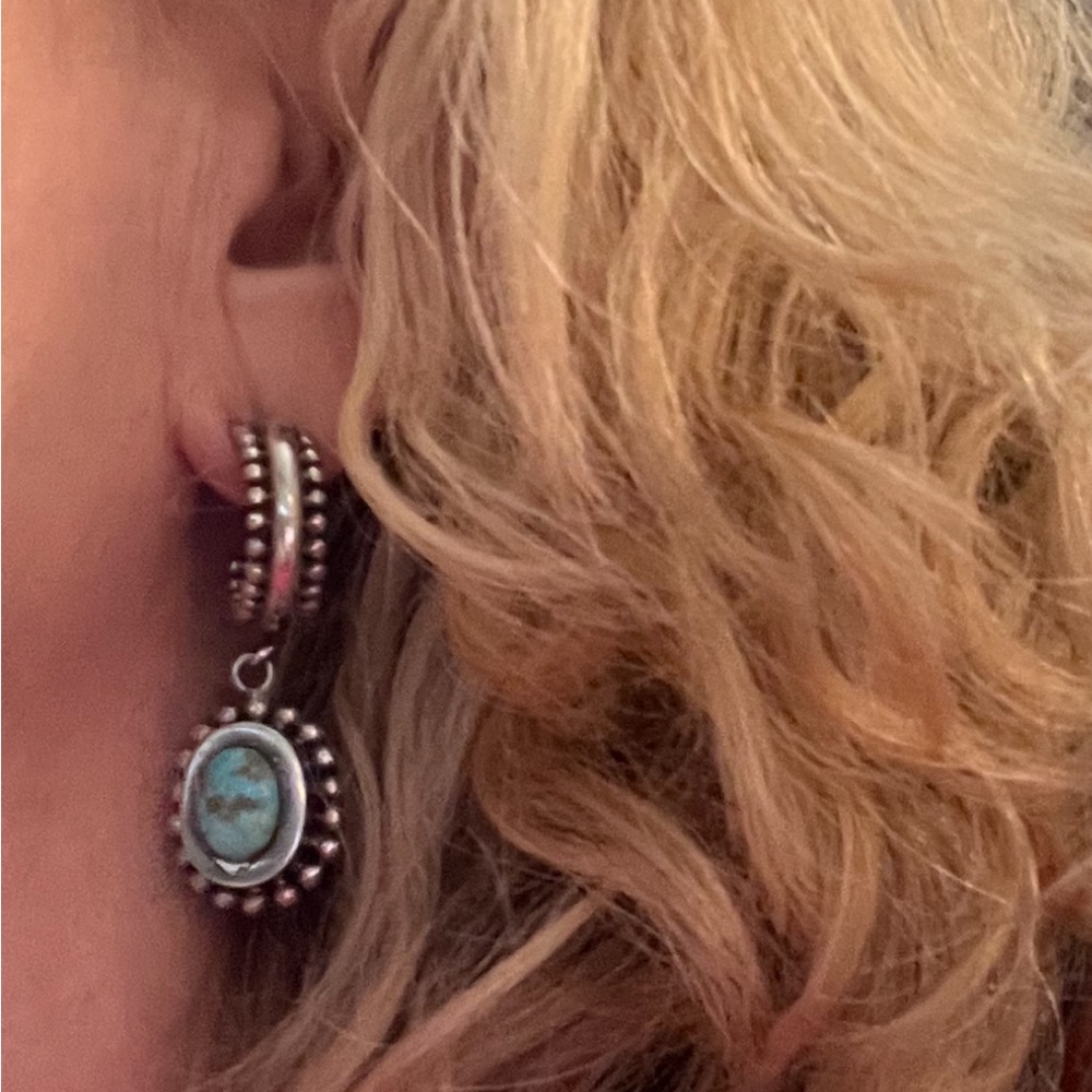 Sterling earrings with turquoise.